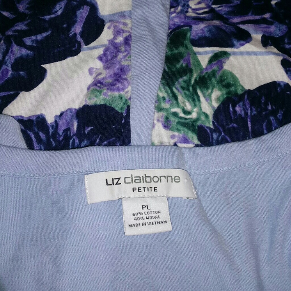 Vintage Liz Claiborne Floral/Striped Top Size PL - Picture 4 of 4